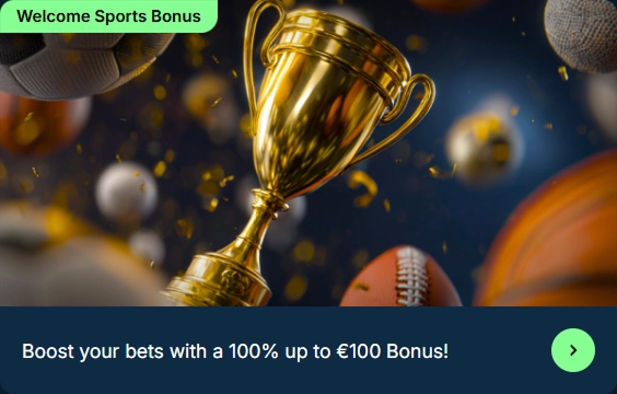 Welcome Sports Bonus trophy 100 percent €100